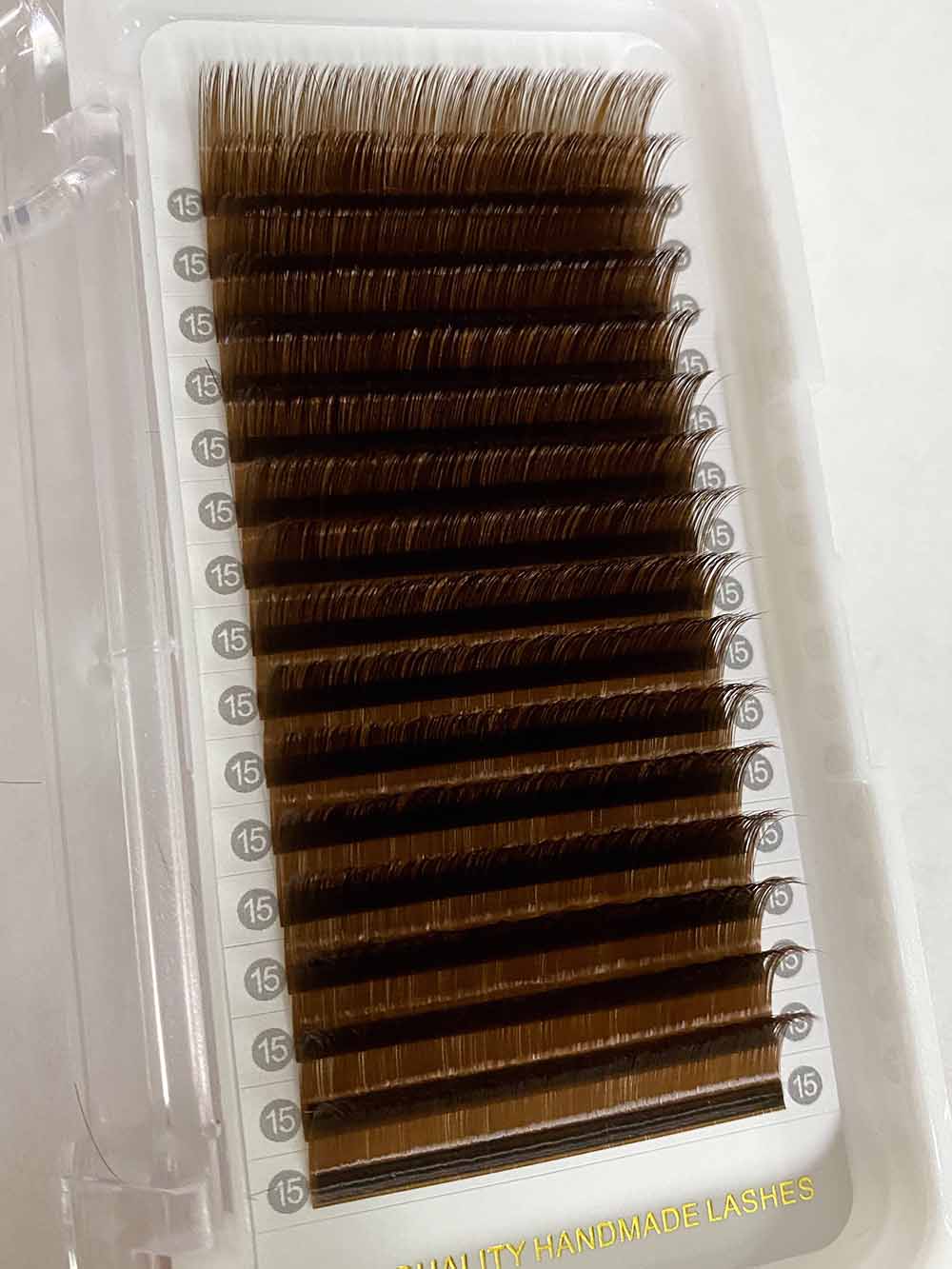 0.05mm Caramel Brown Color Lashes 16 Lines