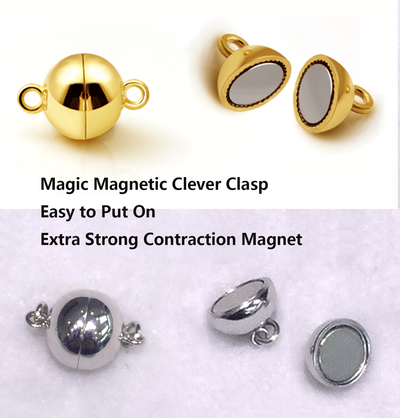 Magnic Clasp AAA Quality 9-10mm Cultured Pearl Necklace with 18K Gold Plated 925 Sterling Silver Clasp
