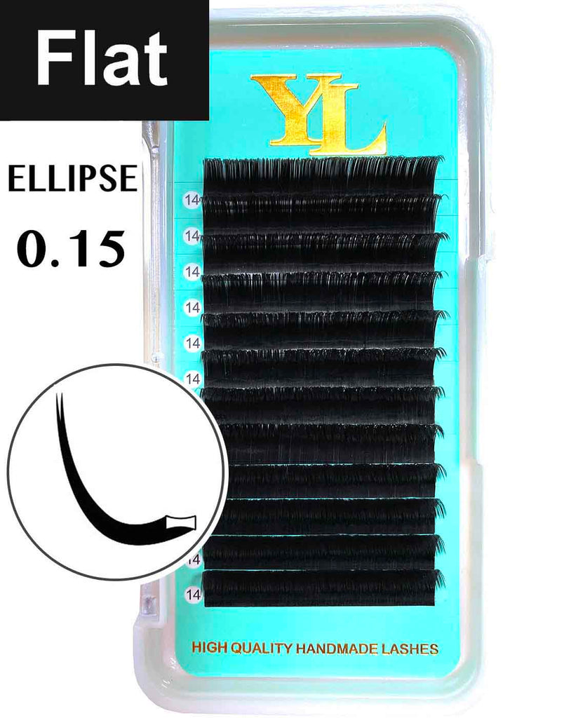 Ellipse Eyelash Extensions 0.15mm D Curl 8-15mm Mixed Flat Eyelash